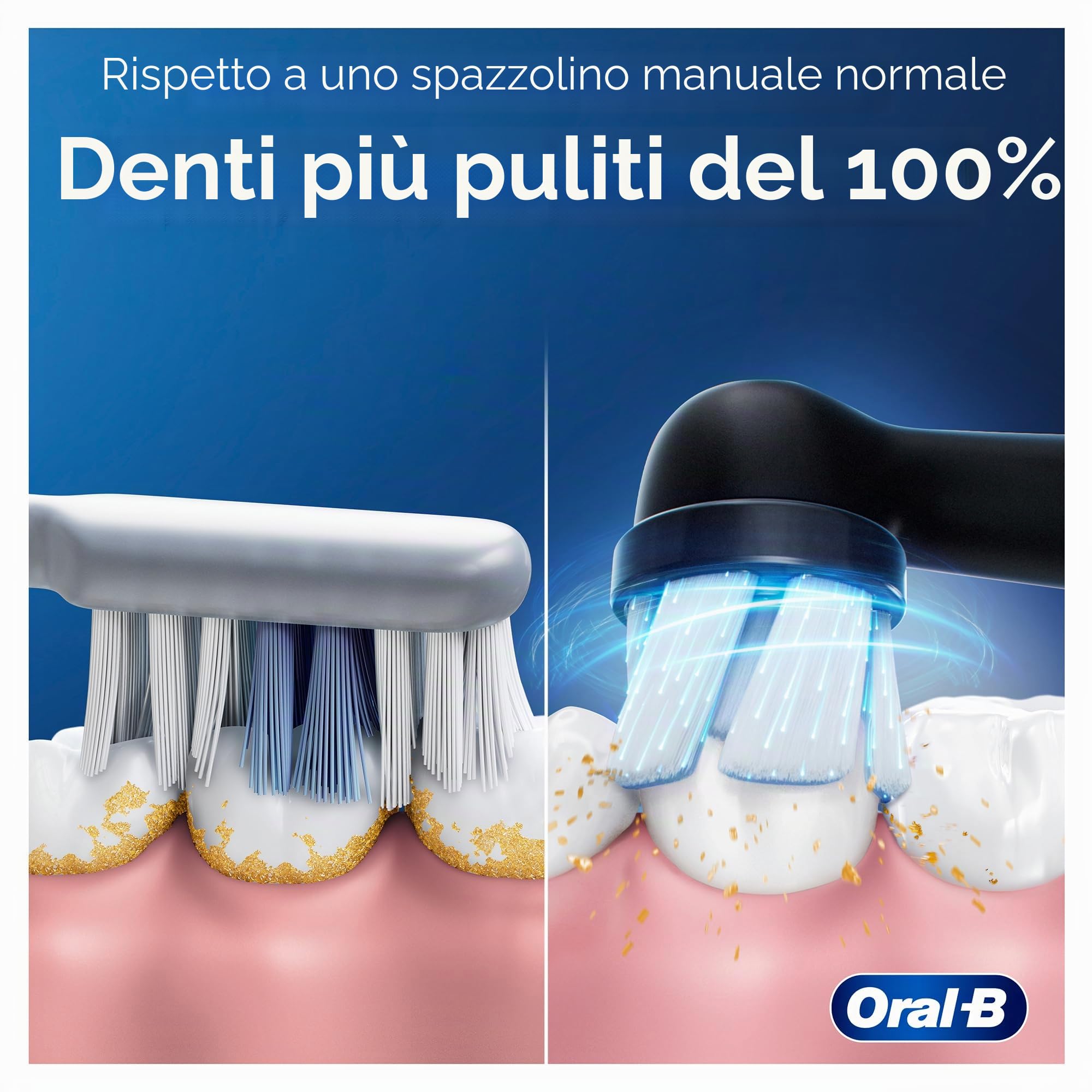 Oral-B iO Series 2 Spazzolino elettrico Duo, con 2 maniglie, 3 testine di ricambio, custodia da viaggio, 3 modalità di pulizia per la cura dei denti, spazzolino elettrico, progettato da marrone, nero