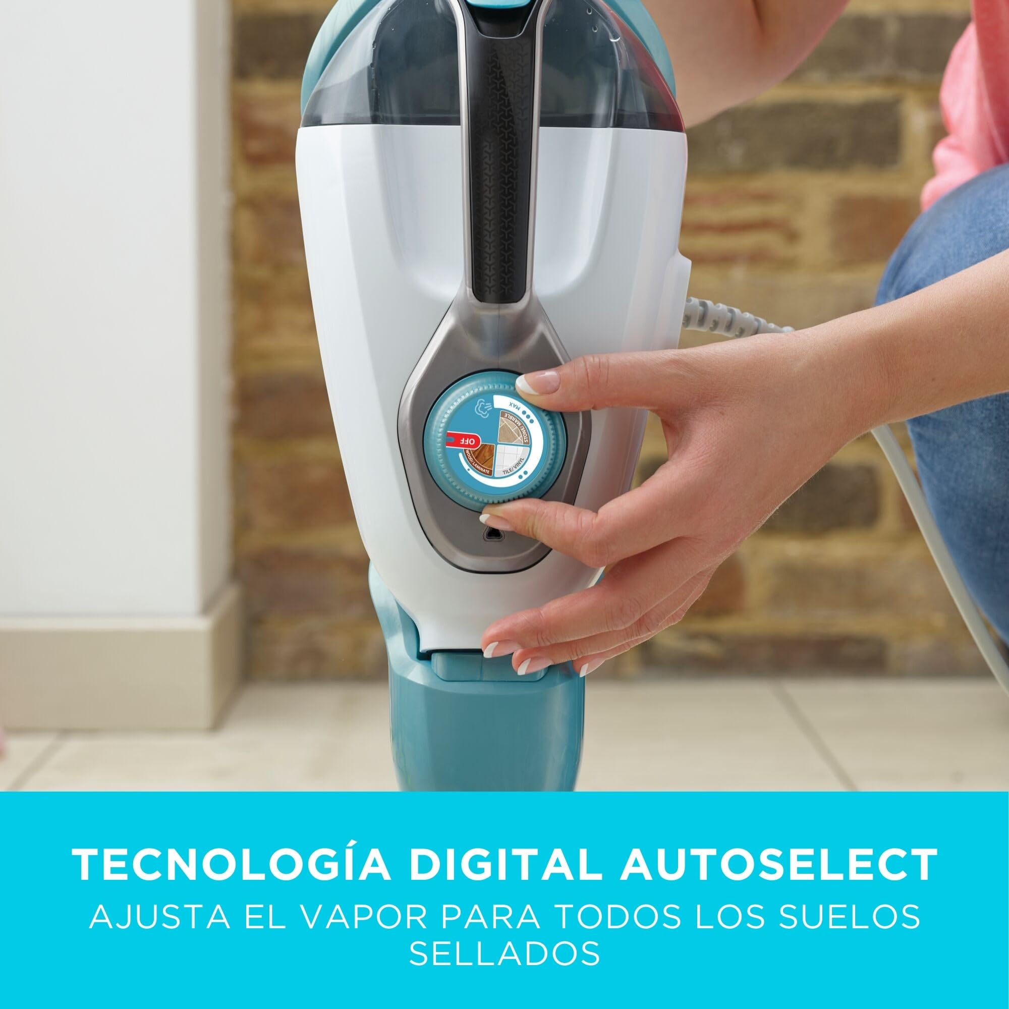 BLACK+DECKER Fregona a vapor y limpiador de mano multifunción 10 en 1 con guante y accesorios STEAMitt, BHSM1615DAM-QS