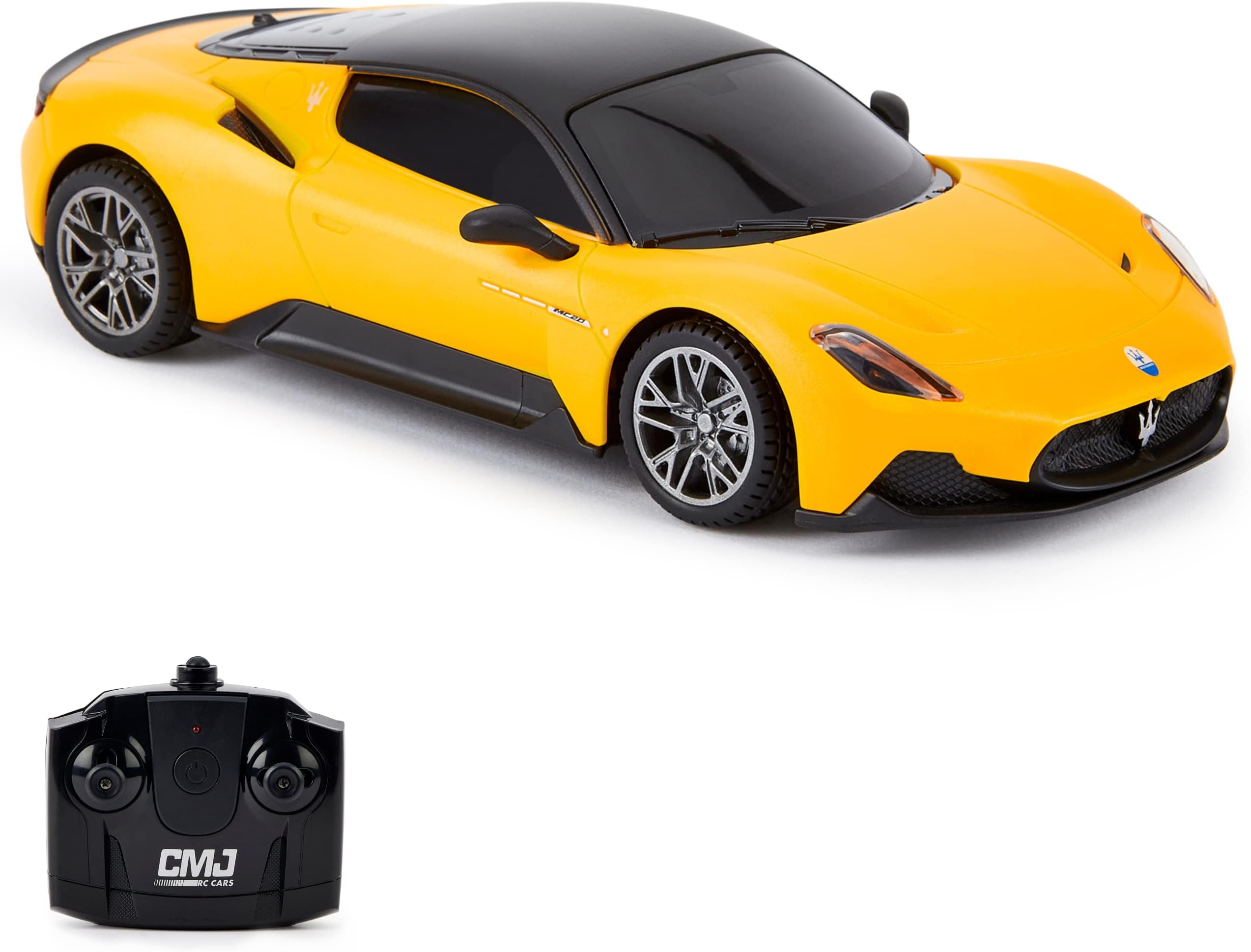 1:24 Scale Officially Licensed RC Maserati MC20, Yellow Sport Racing Hobby Toy Car Model Vehicle for Boys Girls and Adults Gift