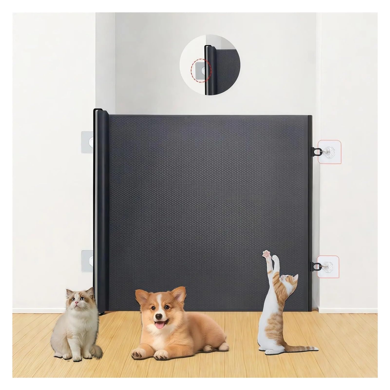 Cancelletto Estensibile Cancello for animali retrattile automatico in rete rinforzata