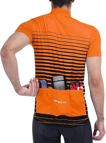 Miniatura 2 de Spotti Camiseta de ciclismo de manga corta con 3 bolsillos traseros, absorbe la humedad, transpirable, de secado rápido