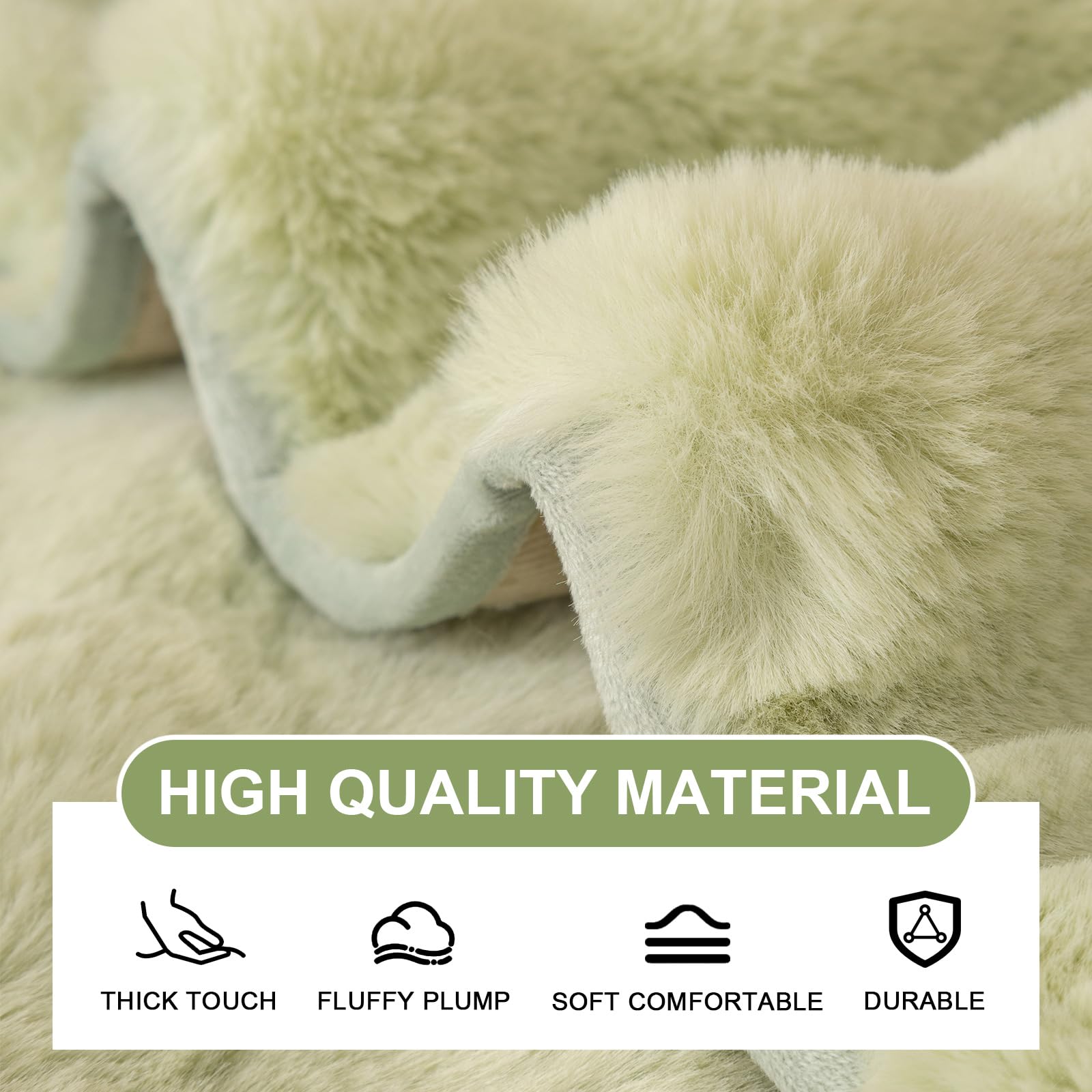 SHANNA Thick Rabbit Plush Sofa Cover 1 2 3 Seater - Image 4