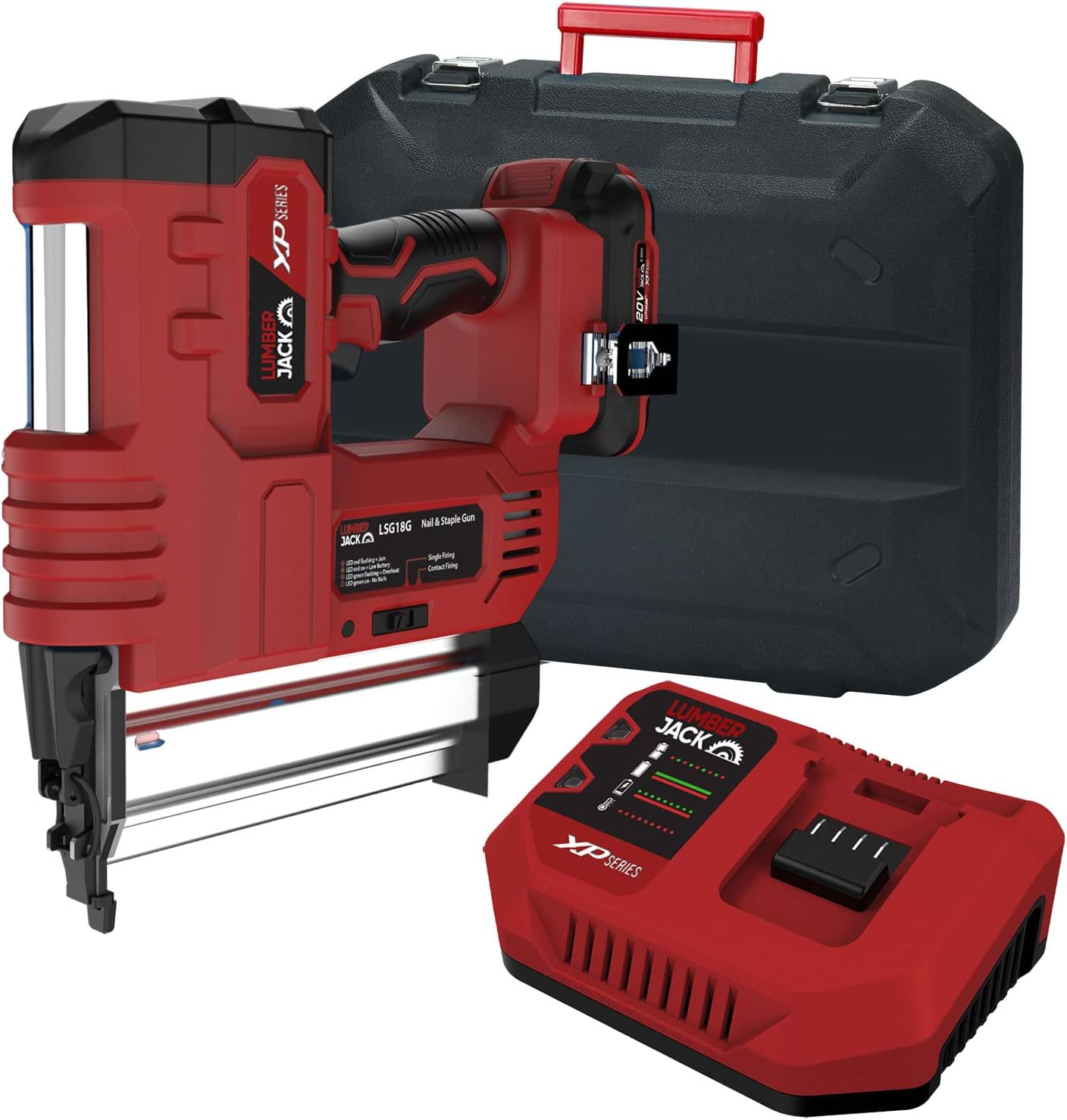 LUMBER JACK 20V Cordless 18 Gauge Nail & Staple Gun Brad Nailer Stapler