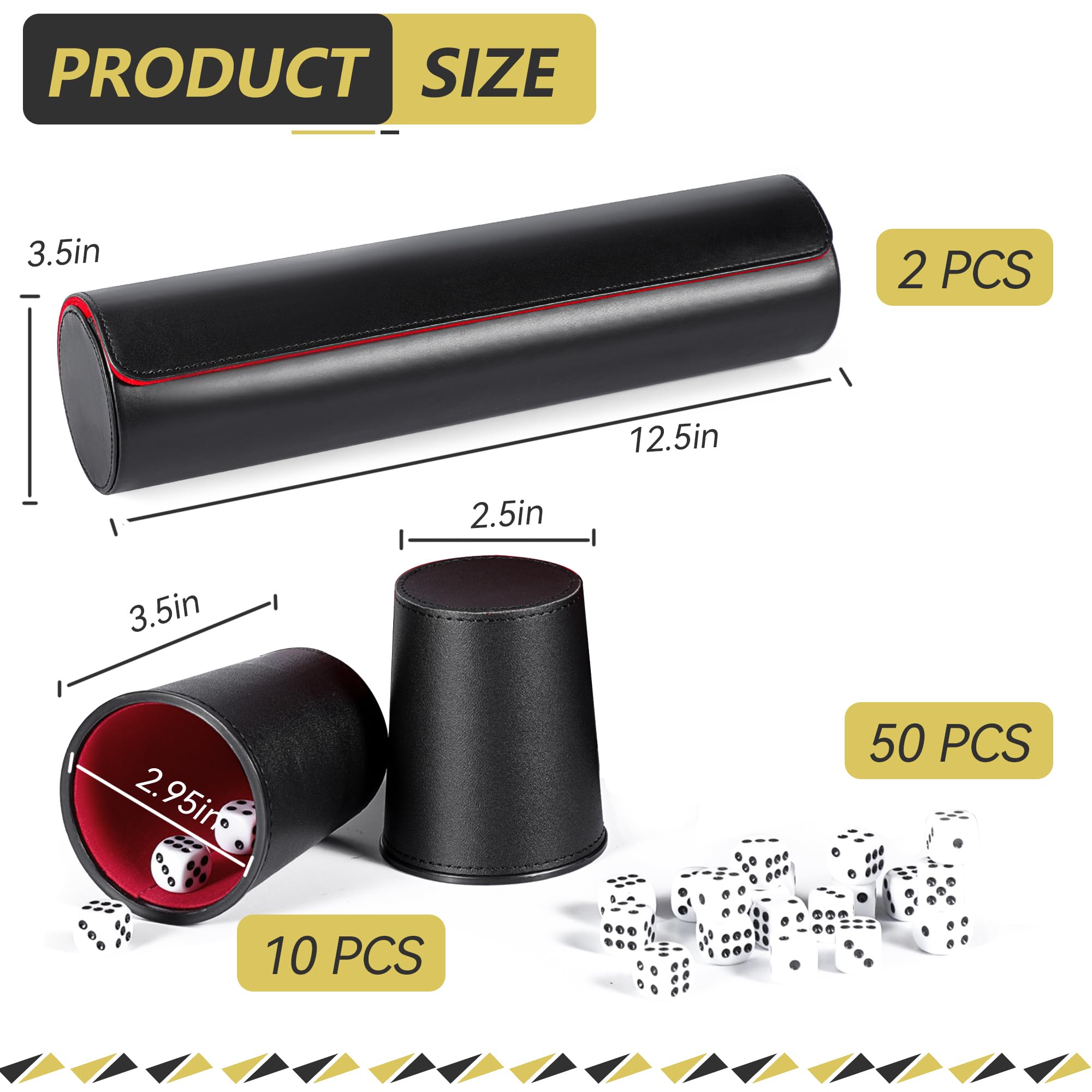 ImnBest Leder Würfelbecher Set, 10x Leder Würfelbecher + 50 Würfel + Exklusives Aufbewahrungs- und Transportetui aus Kunstleder mit Magnetverschluss (2er Pack Rot)