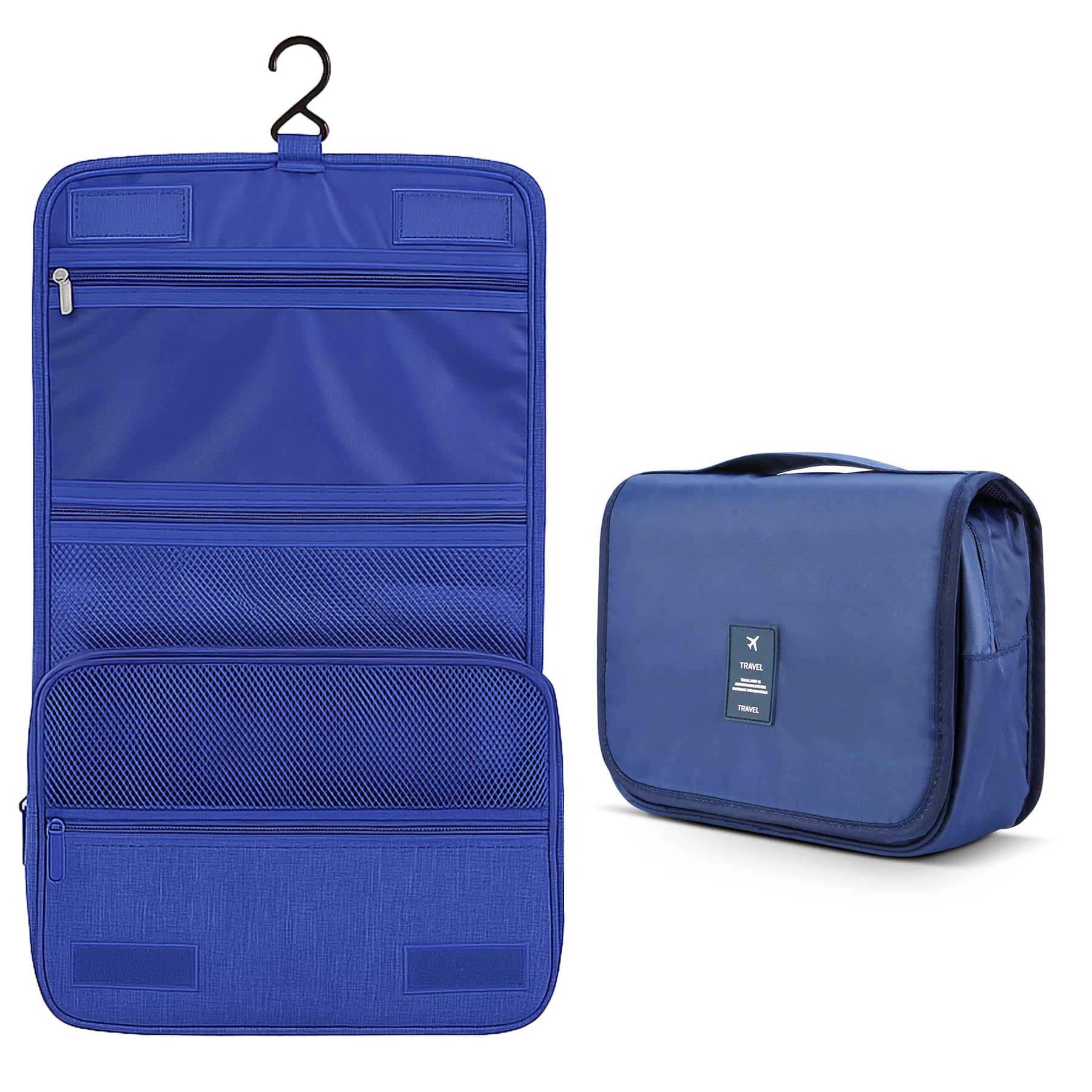 Travel Toiletry Pouch for Men & Women Waterproof Hanging Organizer Pouch for Bathroom Accessories, Makeup & Cosmetics Large Capacity Portable Toiletries Kit with Mesh Pockets – Dark Blue-image-43