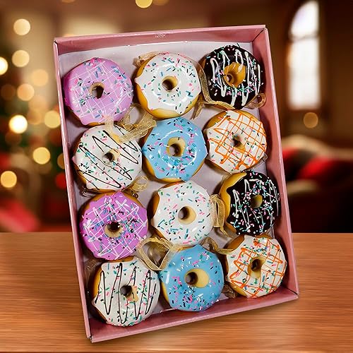 Miniatura 6 de Kurt Adler - Adorno de dona (juego de 12), 2.75 pulgadas