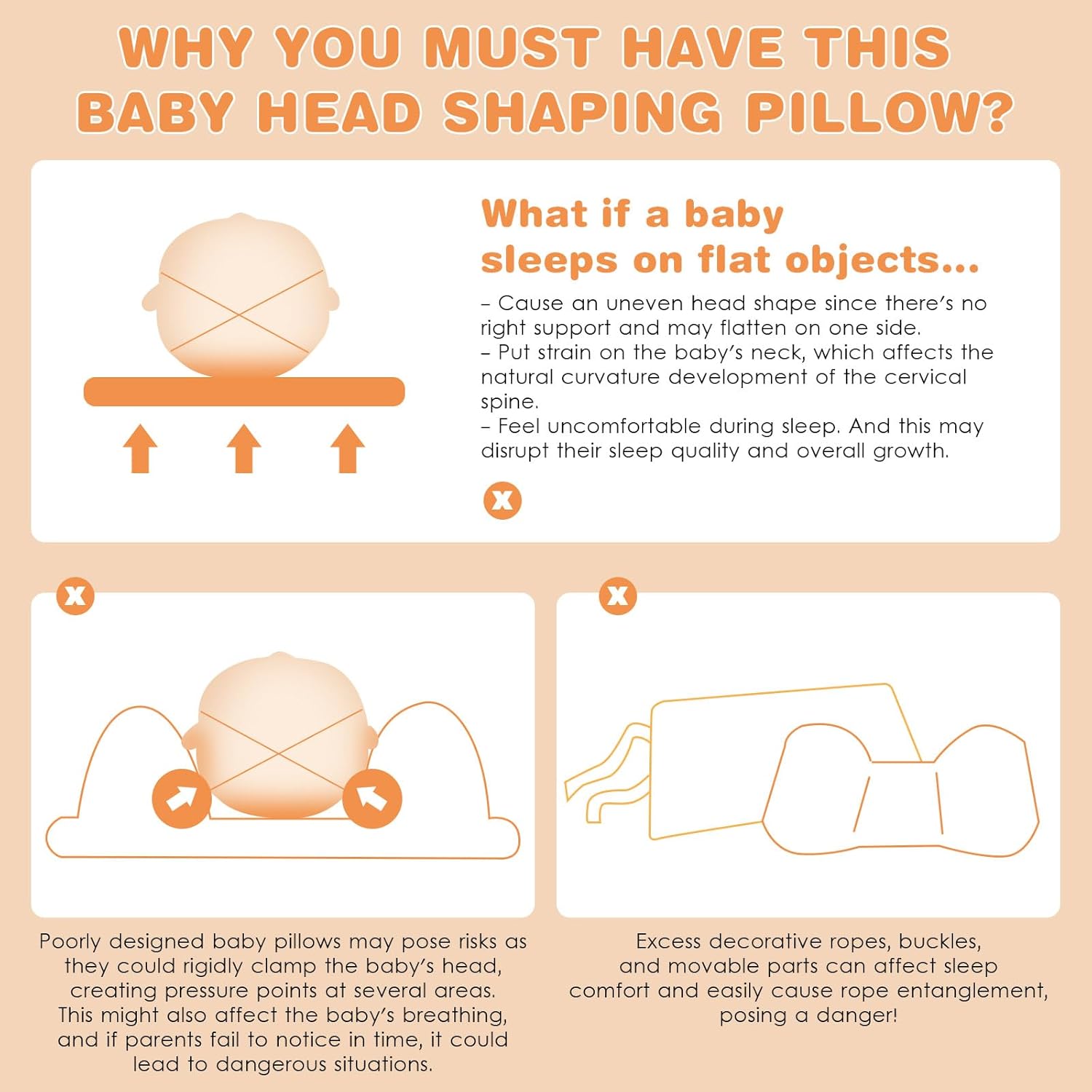 Memory Foam Pillow, Skin-Friendly & Breathable, Soft & Cosy, Easy Clean & Machine Washerable, Ideal for Perfect Head Shape, Infants Nursing Pillow for Boys & Girls (Pink) - Image 7