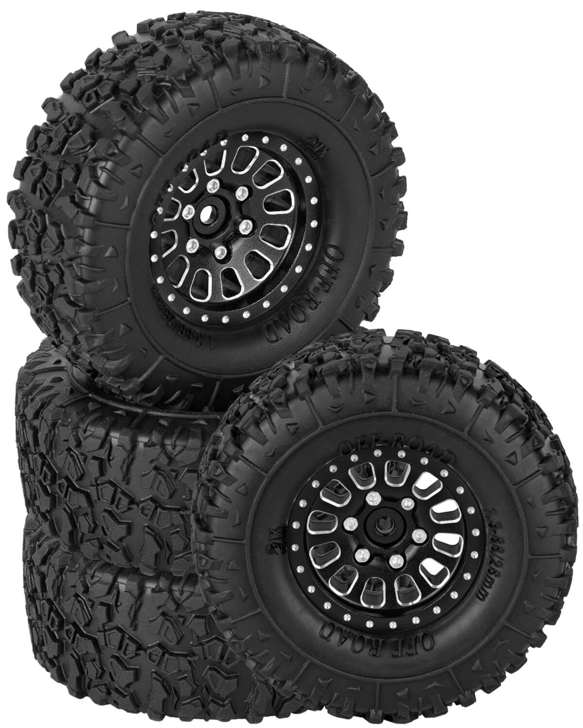 BRCatWPark RC 1.3 in Wheel Tires for 1/18 TRX4M 1/24 SCX24 RC Crawler Car,Aluminum 1.3 Beadlock Wheel Rims and Rubber Tires w/Sponge,RC Truck Tires,