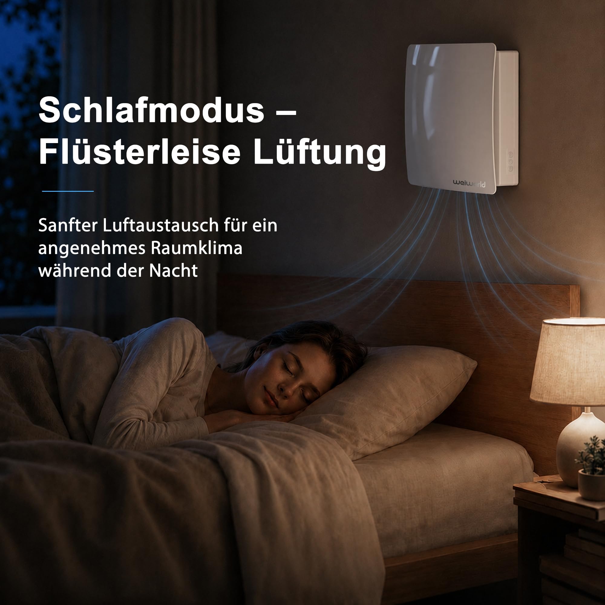 VT501 Dezentrale Wohnraumlüftung mit Wärmerückgewinnung, 150 mm Wandlüfter mit Keramik-Wärmetauscher, WLAN & Fernbedienung, EC-Motor, Zuluft/Abluft, für Schlafzimmer, Keller, Garage