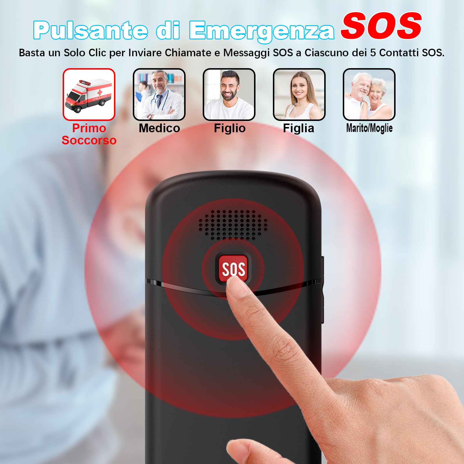 uleway Telefono Cellulare per Anziani, 4G senza Contratto, Grande Pulsante Facile da Usare, Volume Elevato, Supporta Nano SIM, Pulsante SOS, Composizione Rapida, Torcia, Display 1,77 Pollici, USB-C