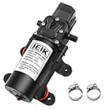 IEIK 12 Volt Diaphragm Pump 4LPM 1.05 GPM 108PSI Self Priming Sprayer Pump 12V DC Fresh Water Pressure Sprayer Pump Adjustable for RV Camper Marine Boat Lawn (45W)