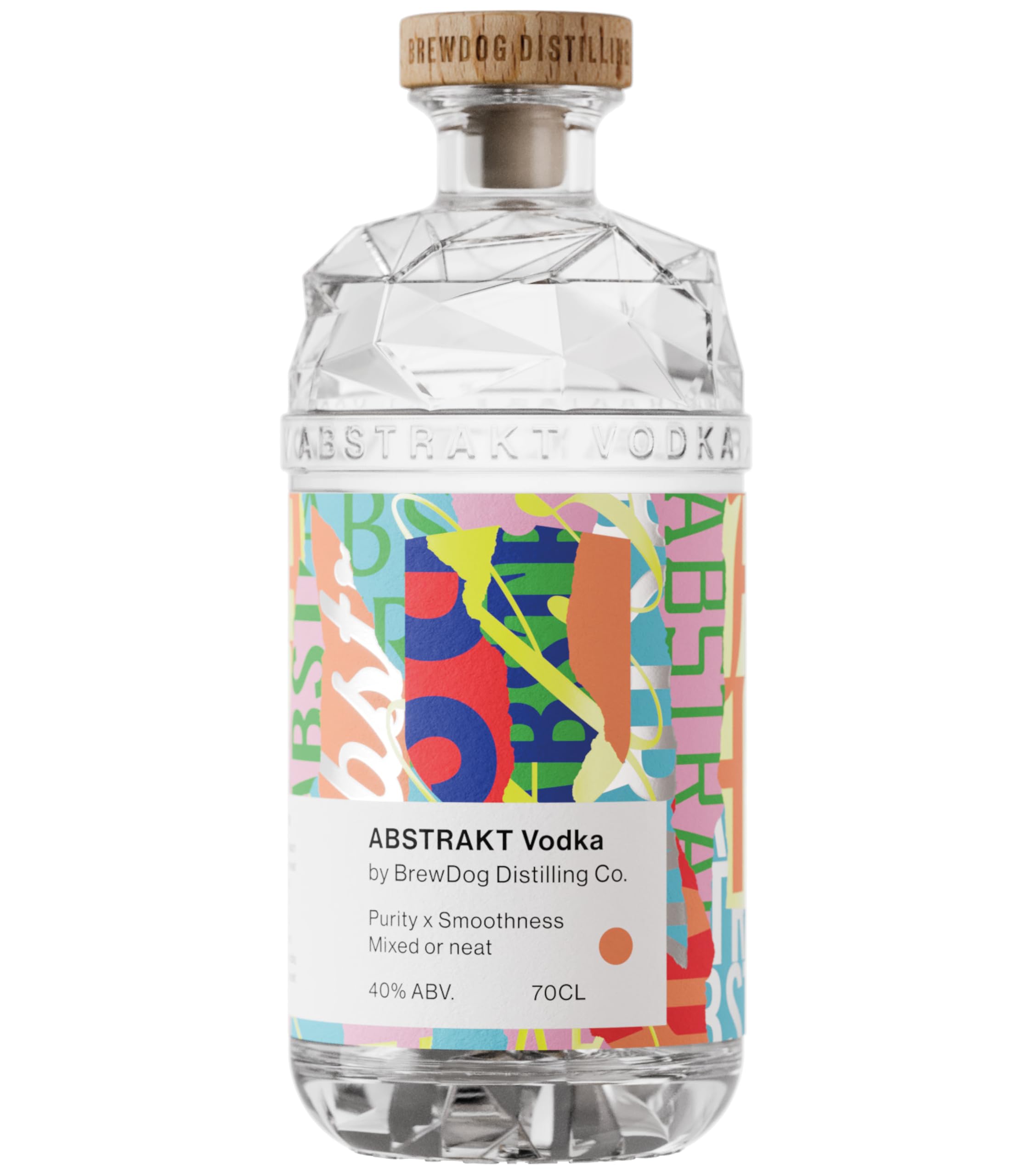 Abstrakt Vodka Original 70cl, 40 pct ABV - Distilled in Scotland at BrewDog Distilling - Five-times distilled in bespoke copper pot stills, crafted for cocktails, mixers or neat pours
