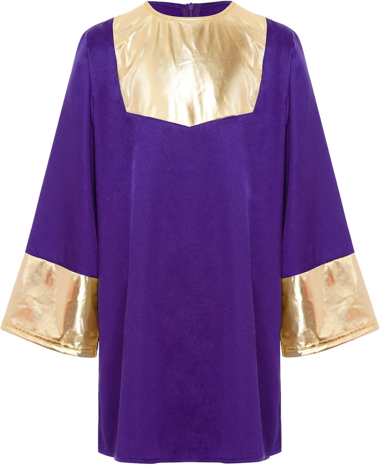 Freebily Kids Boys Pullover Dance Top Long Sleeve Metallic Liturgical Praise Dance Shirt Church Worship Tunic