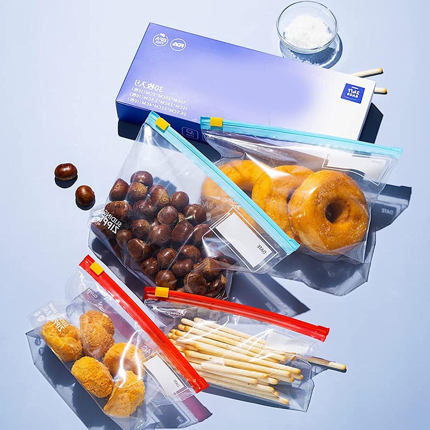 Amazon.co.jp: 24/7BAGSスライドジッパーバッグ3サイズ30枚入り