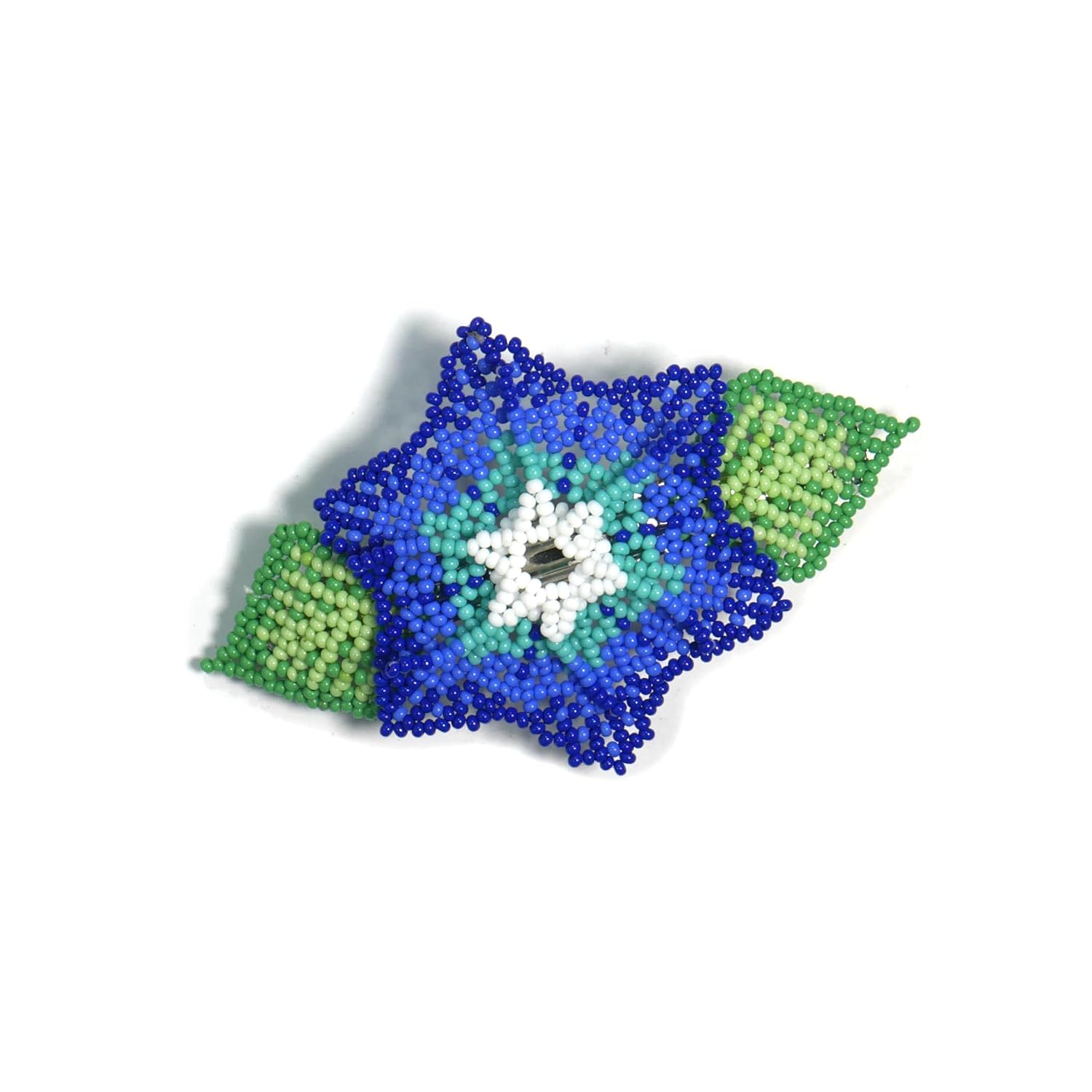 Beaded Hair Clips Native American Style Handmade Collection (Skyblue With Earring)