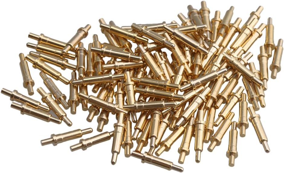 Yibuy 100Piece Gold Plated Spring Loaded Probe Thimble Pogo Pin 2mm Pin