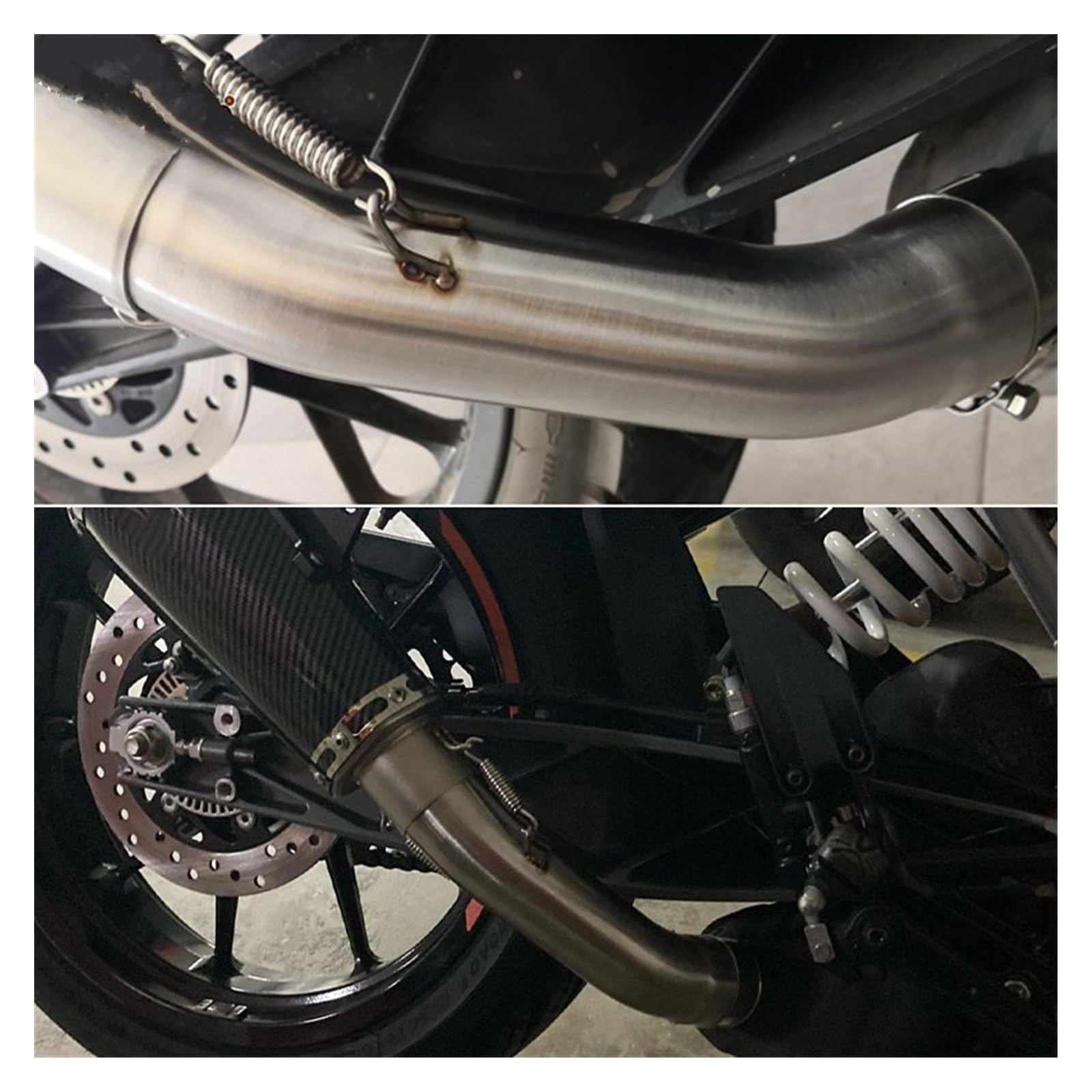 FUNFOB Silenciador Escape Motocicleta para 401 para SVARTPILEN 401 para VITPILEN 125 250 2020-2023 Escape Moto Modify Mid Link Pipe Silenciador De Escape