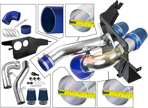 Miniatura 3 de Rtunes Racing Sistema de admisión de aire frío con kit de protección térmica + filtro combinado azul compatible con Ford Expedition 18-23  Lincoln