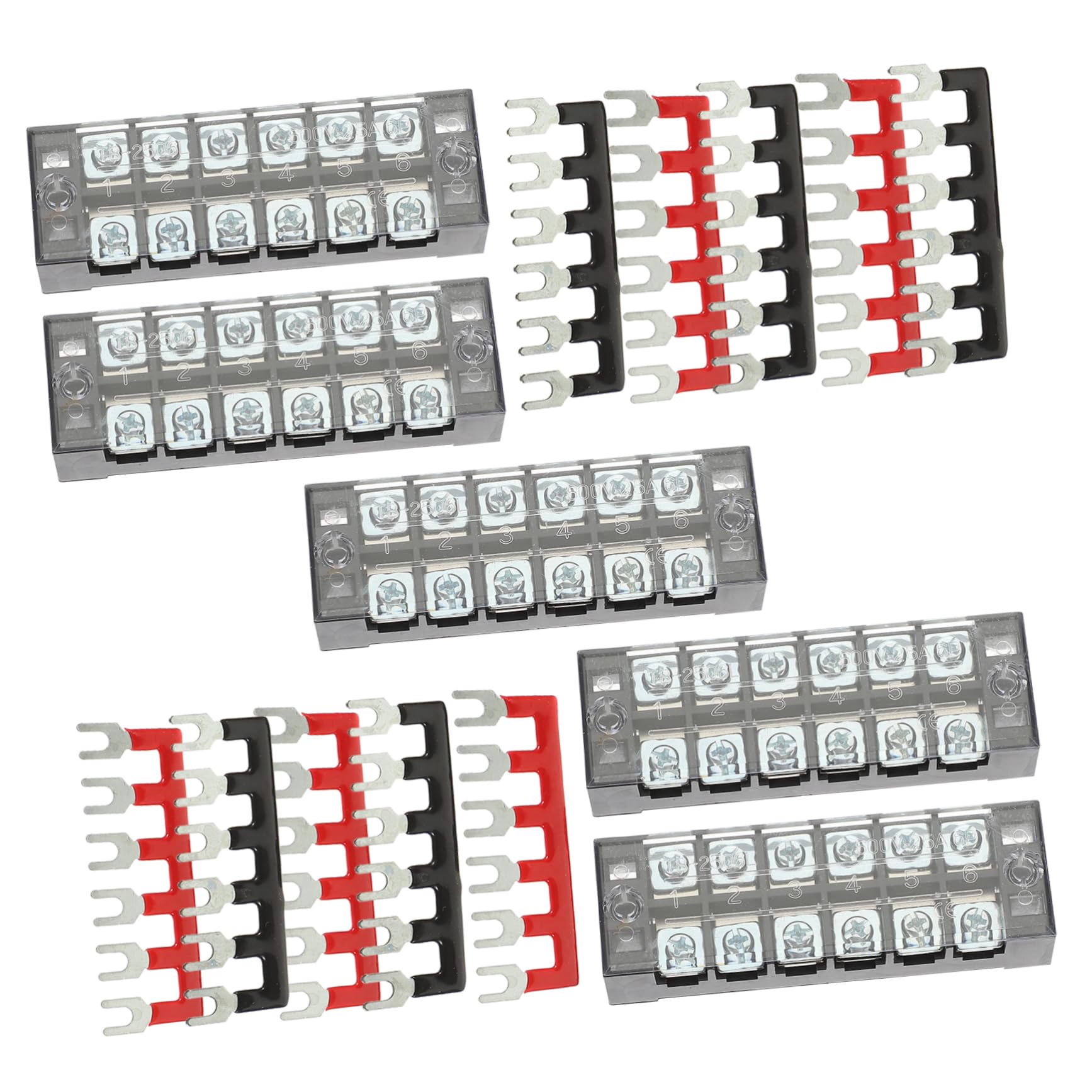 TOPBATHY 2 Set Morsettiera Elettrica Set con Collegamento Doppia File per Distribuzione Alimentazione Terminal Block Robusto e Conduttivo per Trailer e Impianti Marini