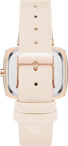 Miniatura 7 de Nine West NW1856NTNT - Reloj con correa texturizada en tono dorado y bronceado para mujer Beige Oro