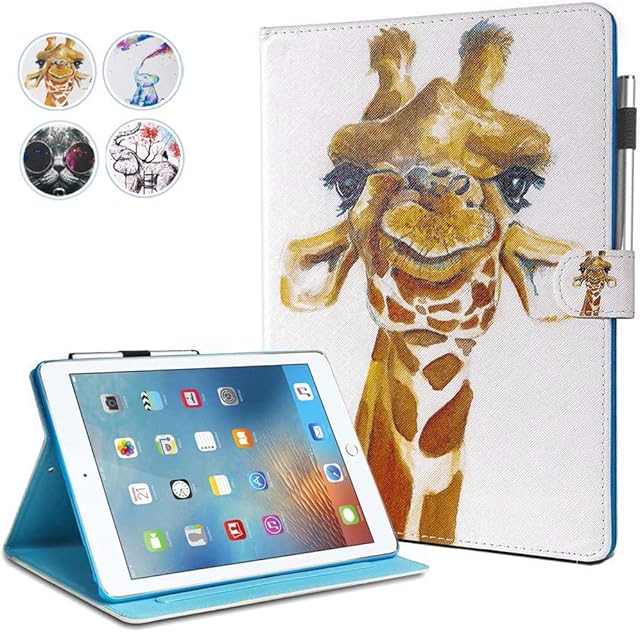 MOKASE iPad Mini Case, Leather Smart Kickstand Case Cover Colorful Flip Wallet Protective Case for iPad Mini 1 2 3 4 5 (Giraffe)