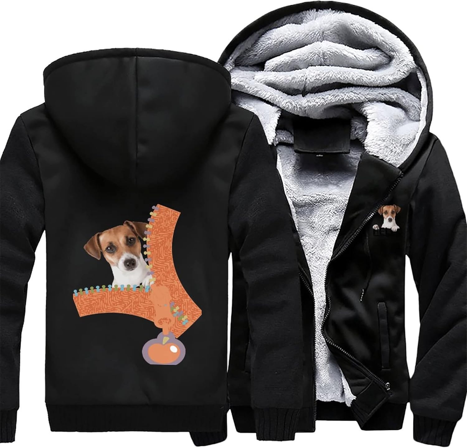 Custom Personalised Fleece Hoodie Jacket Design Your Own 2 Side Print Front Back Thick Winter Warm Thermal Zip up