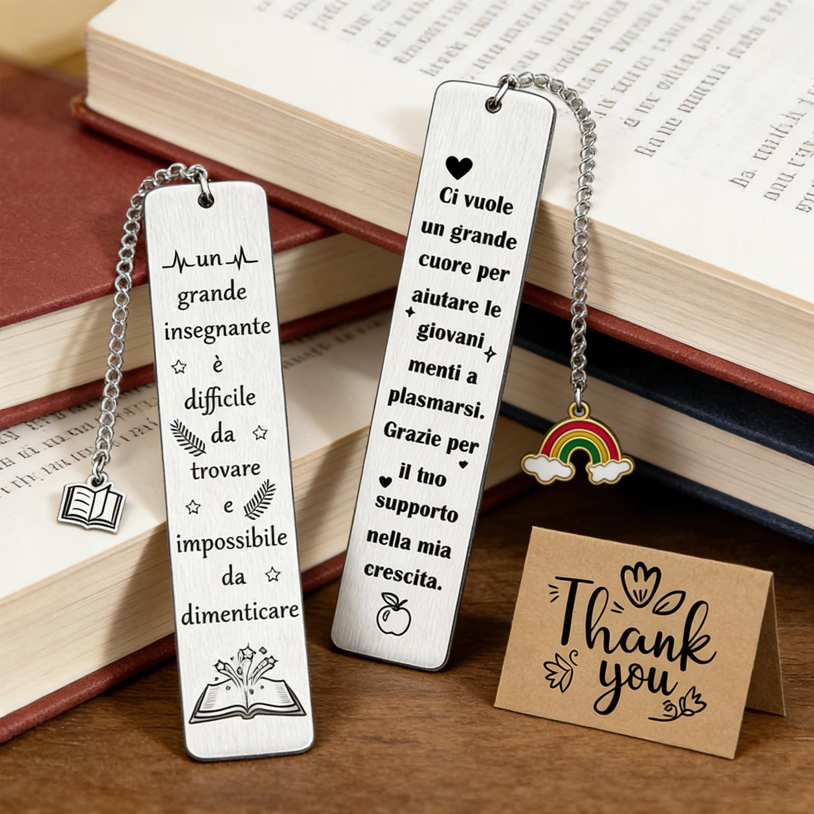 6 Pezzi Segnalibro Maestra Insegnate, Regalo Maestre Fine Anno, Personalizzato per Giornata Degli Insegnanti Grazie,Marcatori di Pagina, Regalo Fine Anno Studenti, Natale Compleanno Laurea