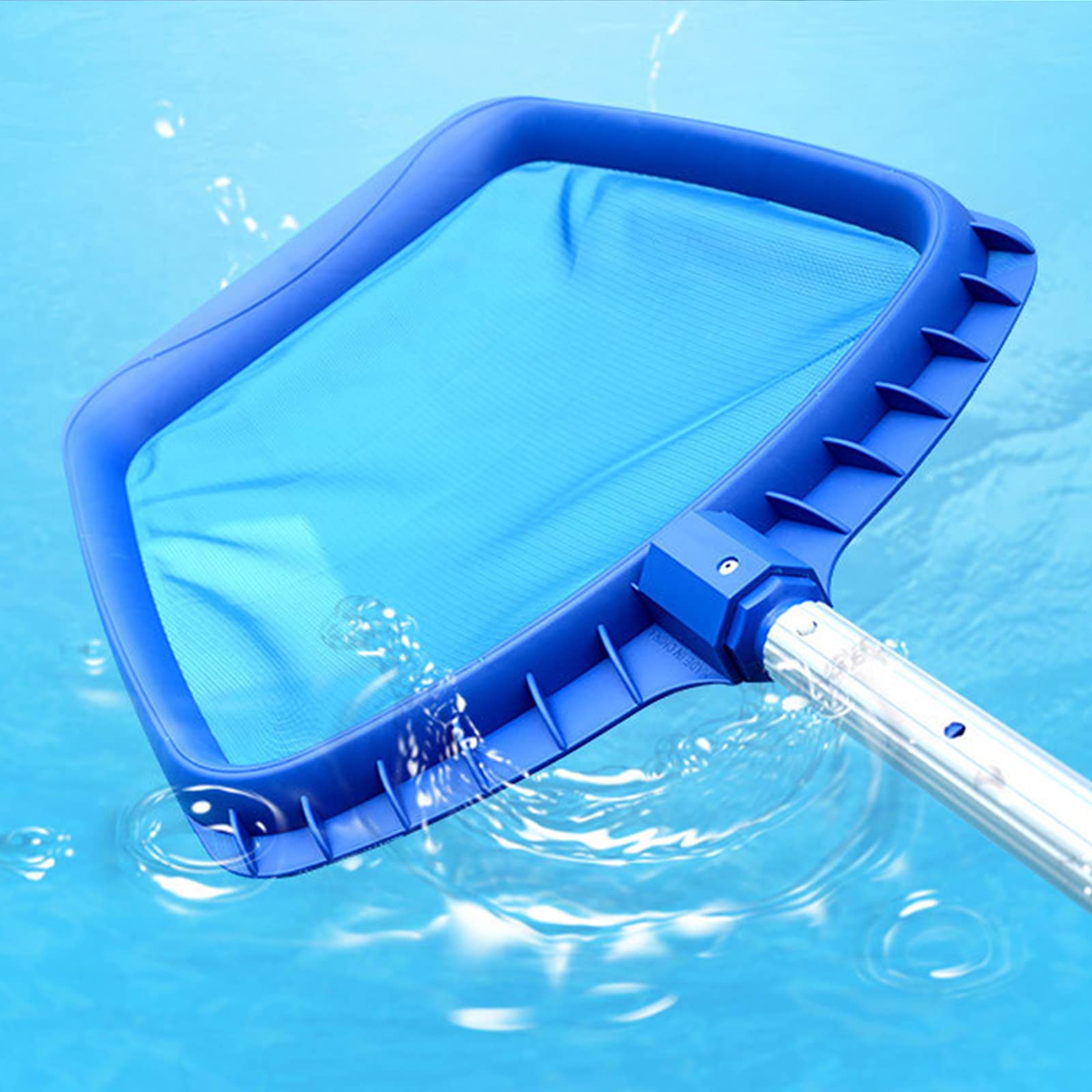 Épuisette de piscine avec manche télescopique - Nettoyeur de feuilles portable durable pour piscines