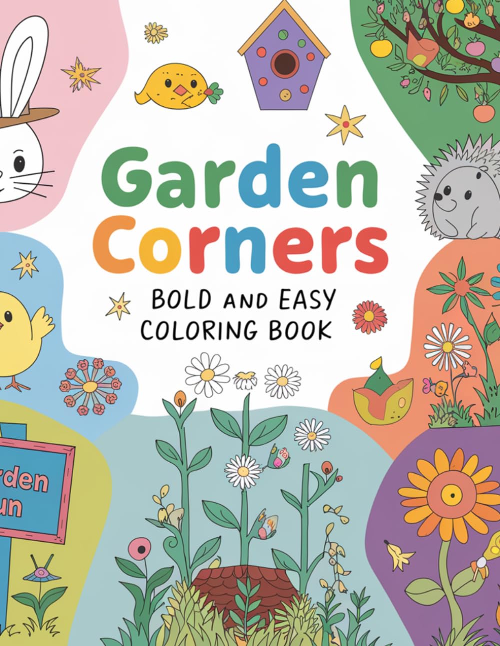 Garden Corners Bold and Easy Coloring Book
