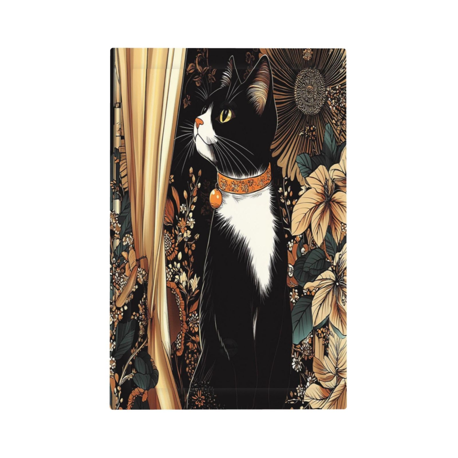 Donecmminery Light Switch Cover Plate Boho Mandala Floral Black Cat Vintage Flower 1 Gang No Device Blank Electrical Wall Plates Faceplate Decorative Switch Plate For Farmhouse Home Decor