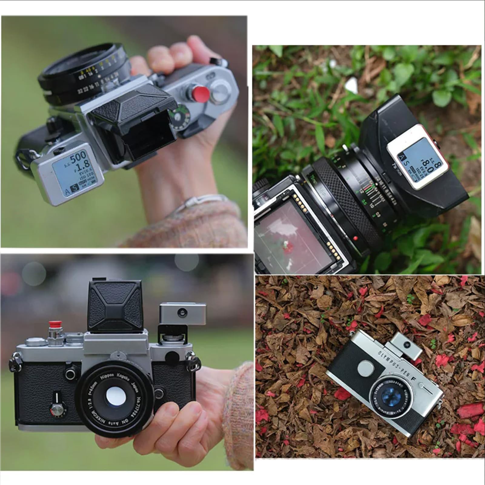 Misuratore di luce digitale per fotocamere, 30° FOV Riflesso, con ampio schermo OLED, gamma EV 1 – 22, sensore ad alta precisione, ricaricabile, attacco a slitta fredda