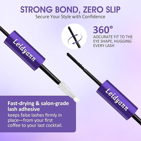 Eyelash Glue Lash Bond & Seal, 2-in-1 Adhesive for Lash Clusters & DIY Eyelash Extensions, 72H Waterproof Strong Hold, Quick Dry, Smudge-Proof, Gentle Non-Irritating Formula - 4