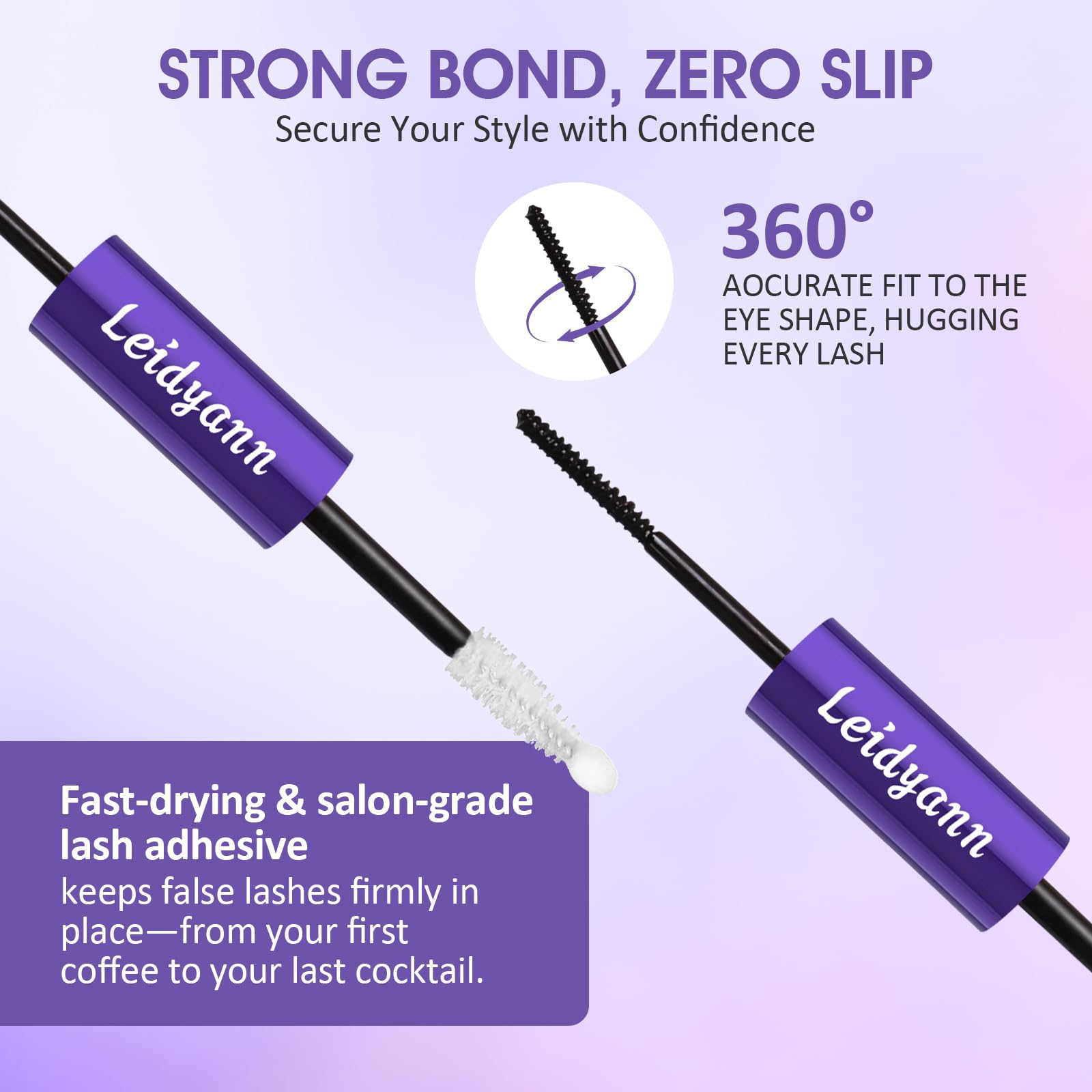 Eyelash Glue Lash Bond & Seal, 2-in-1 Adhesive for Lash Clusters & DIY Eyelash Extensions, 72H Waterproof Strong Hold, Quick Dry, Smudge-Proof, Gentle Non-Irritating Formula - 5