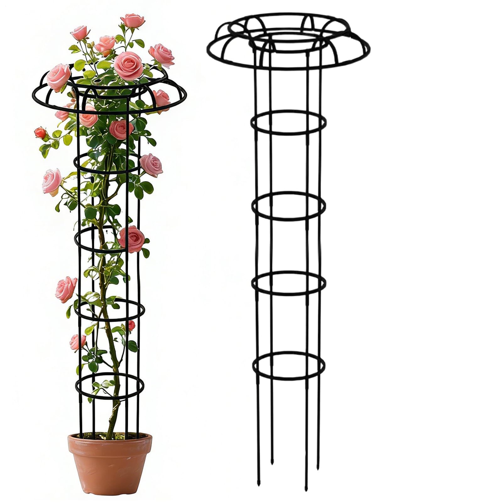 Umbrella Garden Trellis 145cm, Outdoor Trellis Tower For Potted Plants, Umbrella Support Frame, Artistic Landscaping Pole, For Greenhouse Balcony Pea Tomato