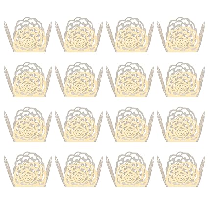 Luxshiny Paper Truffle Cup Kraft Paper Chocolate Candy Cups Mini Cupcake Liners 50pcs Paper Baking Cups for Cake Balls Muffins Cupcakes Candy Golden Square Truffle Cup