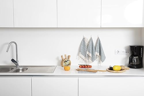 Miniatura 78 de SMYRNA TURKISH COTTON Herringbone Series - Juego de 6 paños de cocina lavables a máquina, ultra suaves, absorbentes, prelavados y de secado rápido