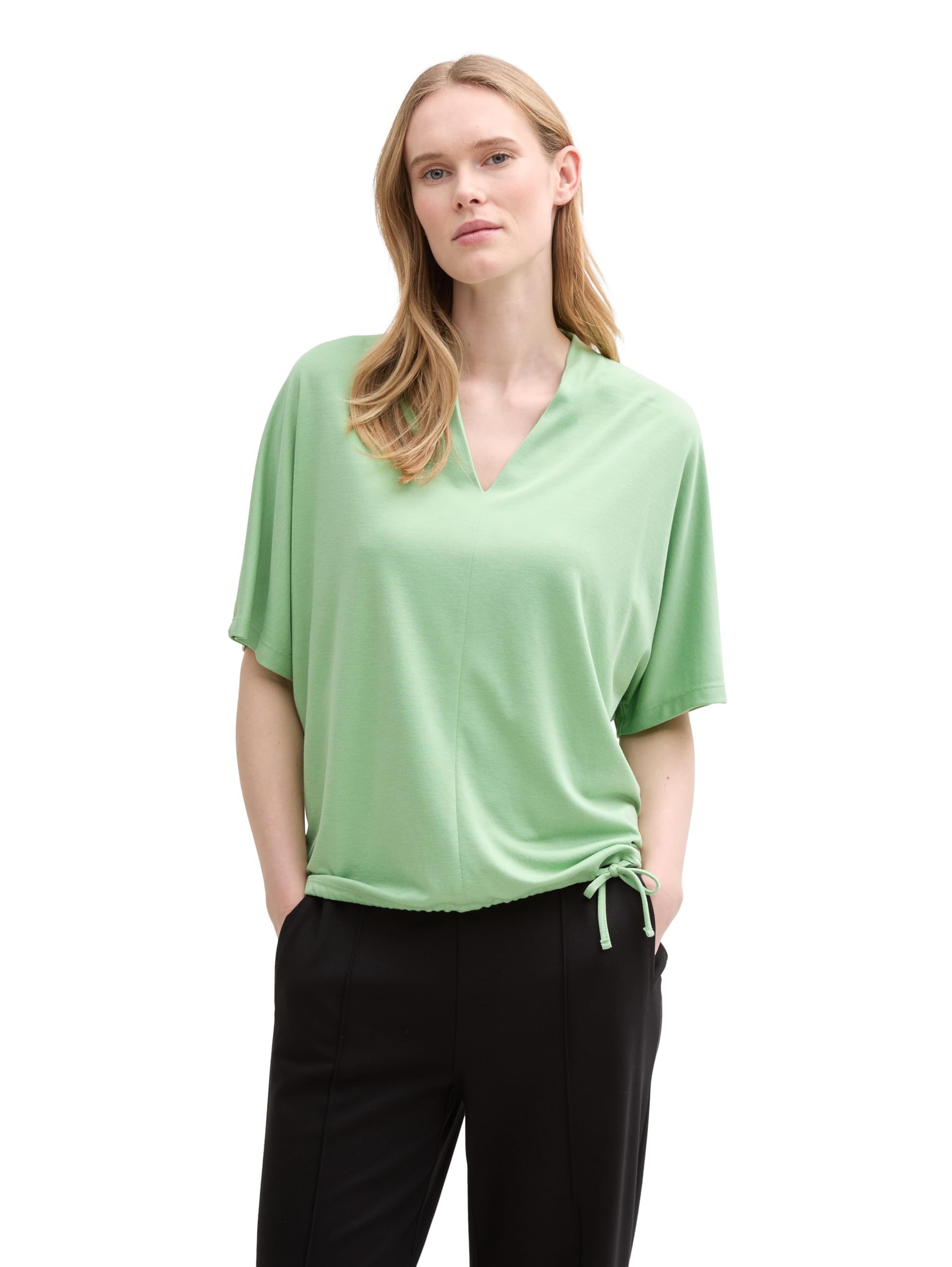 Tom Tailor Damen T-Shirt mit V-Ausschnitt