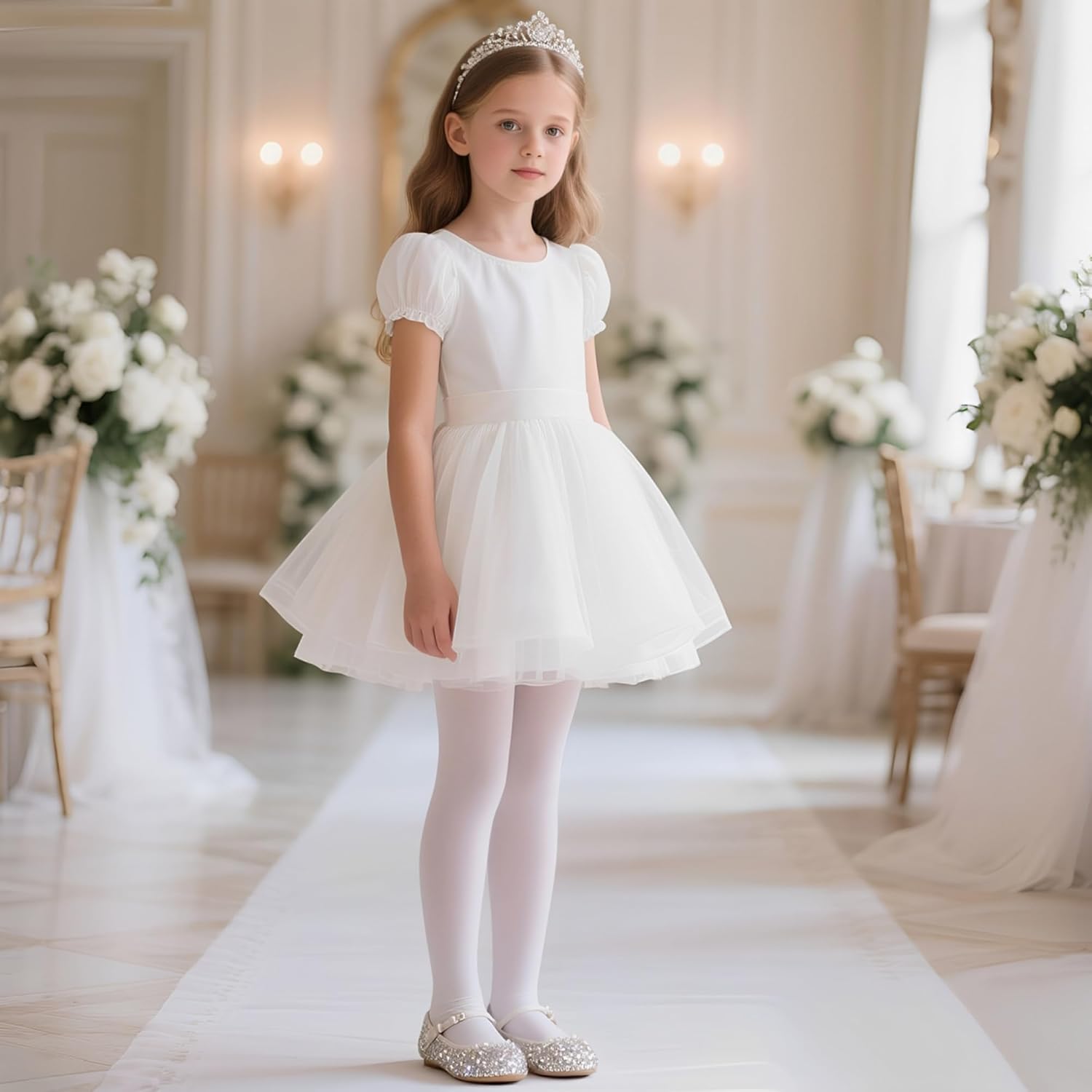 Dxhycc 3 Pack Girls Ballet Tights Soft Elastic Footed Dance Tights for Toddler Girls Ballet School Uniform - Image 6