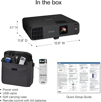 Epson Pro EX10000 3-Chip 3LCD Full HD 1080p, Wireless Laser Projector 4,500 Lumens Equal Color and White Brightness, Miracast, 2 HDMI Ports, Built-in 16W Speaker
