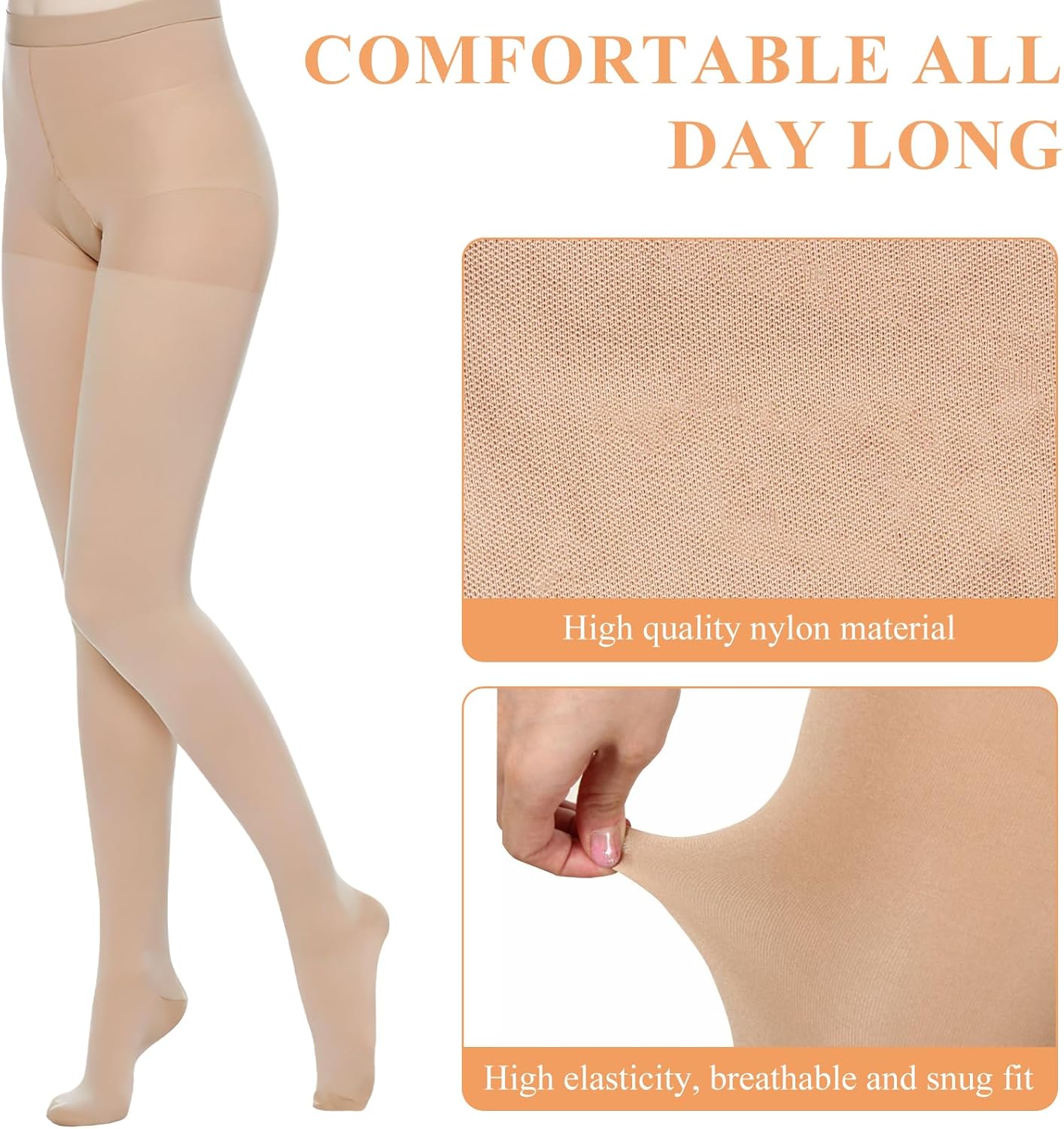 Compression Tights 20-30 mmHg for Women | Closed-Toe Compression Pantyhose Graduated Support Hose for Varicose Veins - Image 8
