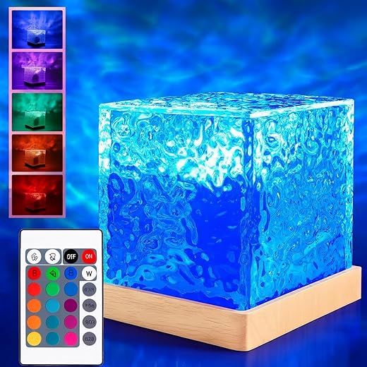 Toy Imagine Plastic Ocean Wave Night Light Projector Lamp with Aura Light 16 Color Changing LED Table Lamp with Starry Sky