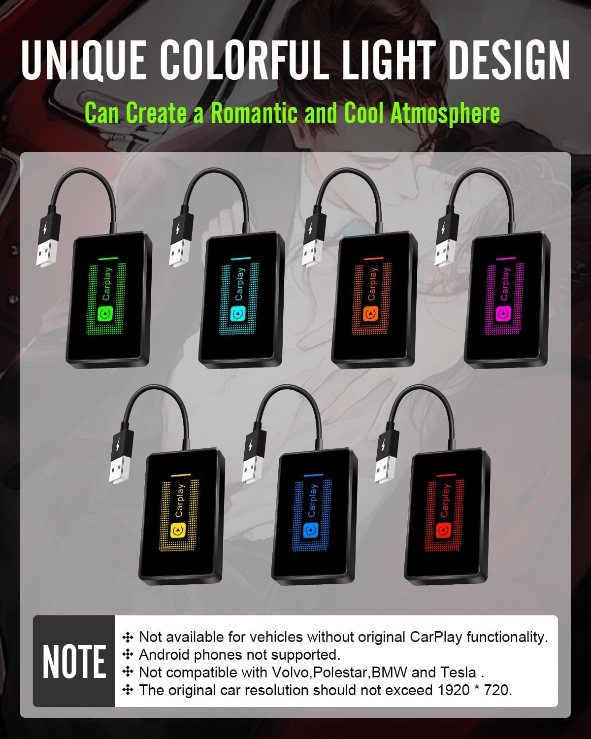 Wireless CarPlay Adapter for Apple Device,Stable Fast Connection USB CarPlay Wireless Adapter for iPhone Convert Factory Wired to Wireless CarPlay Adapter Plug & Play - Image 2