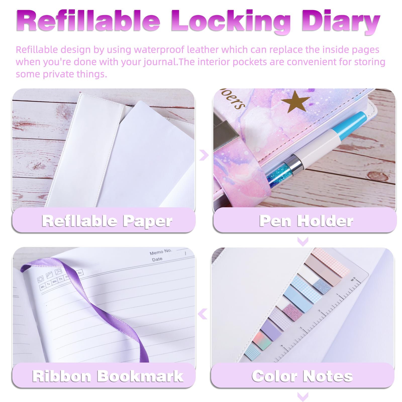 Sweet Foal Diary With Lock - 128 Sheet Journal With Keys For Kids & Teens