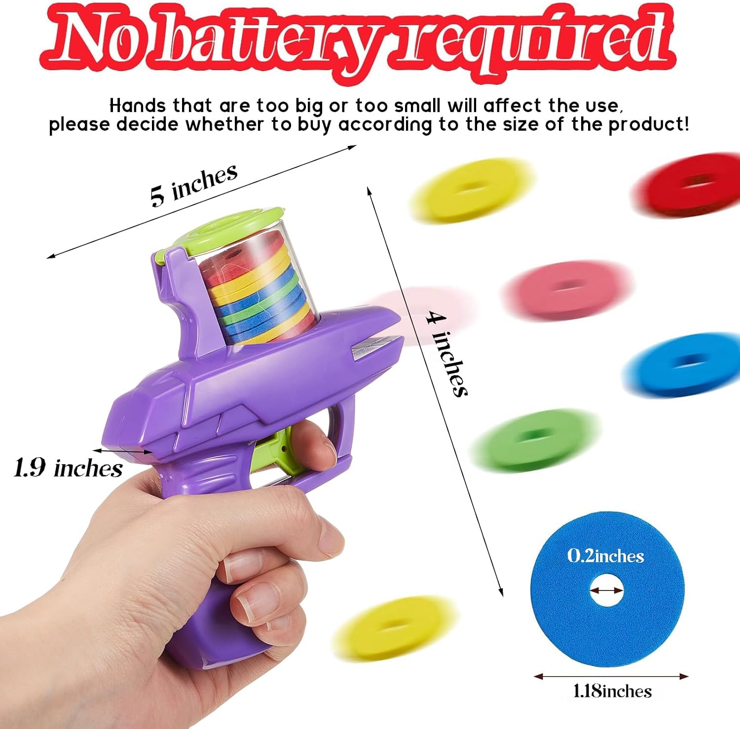 Sumind 2 Pcs Foam Disc Shooter Disc Launcher Zip Shot Shooter Blasters for Birthday Gifts Family Gatherings Games Outside Yard Activities (Purple,Green)