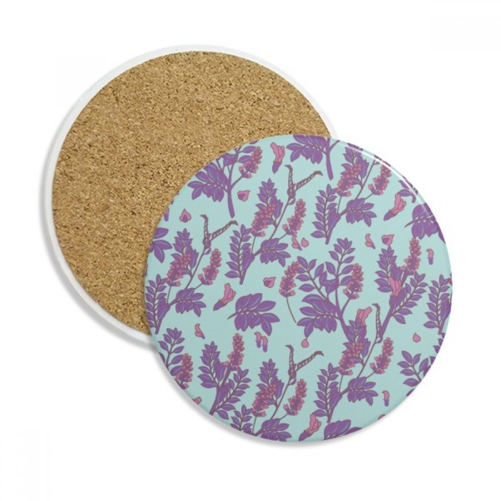 Plantez des fleurs de lavande peinture céramique coaster cadeau 2pcs