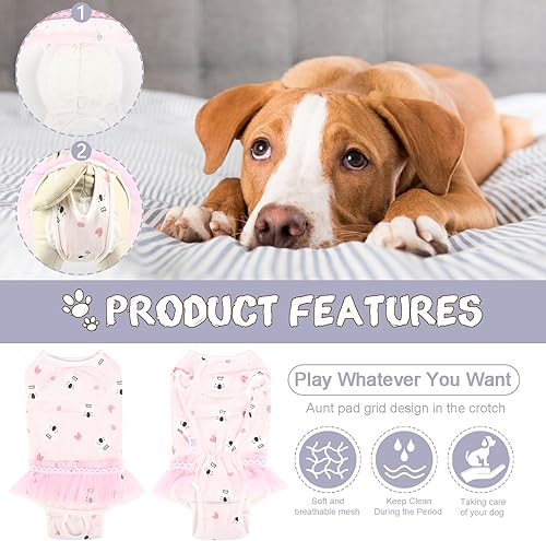 Miniatura 4 de Etdane Pañales sanitarios para perros, ropa interior de periodo fisiológico, trajes de recuperación quirúrgica para perros machos y hembras, koala