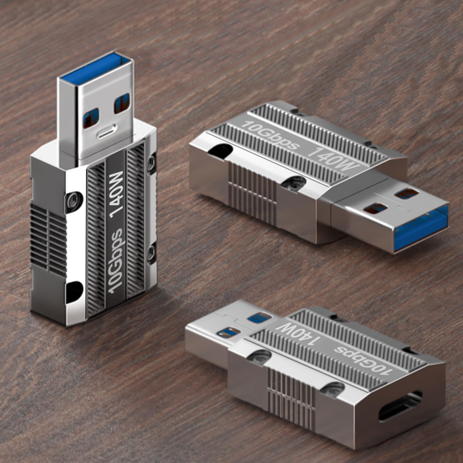 Adaptador USB: adaptador USB C a USB 3.0 de alta velocidad, 2 unidades, transmisión de 10 Gbps, carga rápida