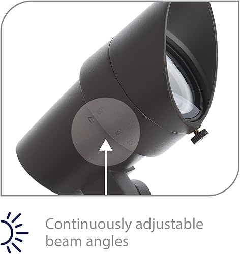 Miniatura 3 de WAC Iluminación de paisaje, luz LED de 12 V de tamaño pequeño con ángulo de haz ajustable y control de brillo integral, 50-420 lúmenes, 3000 K,