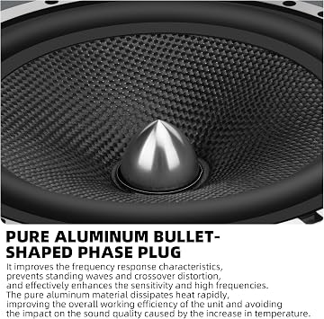 Upgrade 6.5 Car Speakers 1000W Peak Power - High-Performance Carbon Fiber Cone Woofers, Bullet Head Design for Clear Bass & Stereo Sound, Door Audio System (2 Speakers)