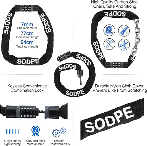 Miniatura 3 de Accesorios para bicicletas, USB recargable conjunto de luces de bicicleta, Cerradura de bicicleta, Asiento de taza de agua de bicicleta, Bolsa de